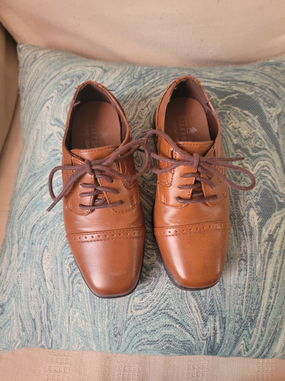 Kids Brown Dress Oxfords Lace-Up Shoes